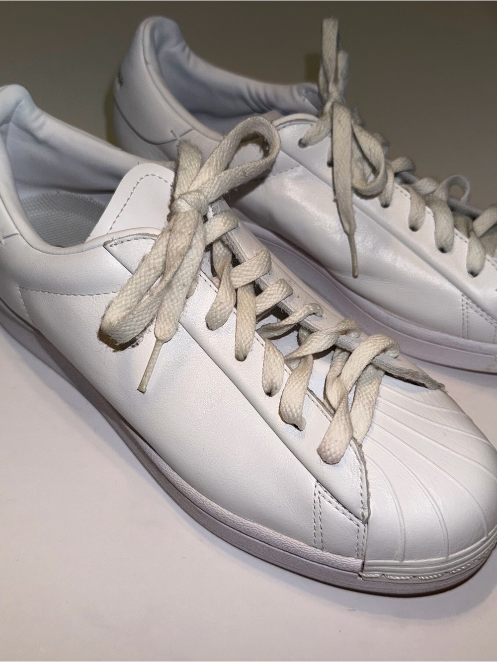 Adidas Superstar T Pure LT White Leather Low Top Lace-Up Sneakers US 8 Women’s